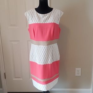 Sandra Darren Sheath Colorblock Dress